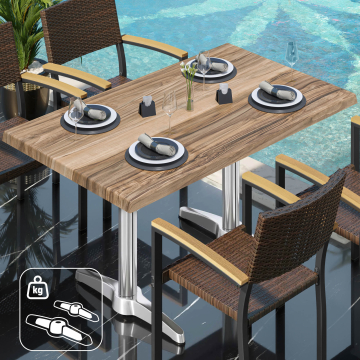 WBC | Bistro Außen Tisch | B: T: H:  120 x 70 x 78,5 cm | Sheesham / Aluminium | Rechteckig | Zusatzgewicht