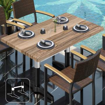 WBC | Bistro Außen Tisch | B: T: H:  120 x 70 x 78,5 cm | Sheesham / Schwarz | Rechteckig | Verbinder