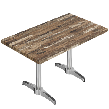 WBC | Bistro Außen Tisch | B: T: H:  120 x 70 x 78,5 cm | Vintage Old / Aluminium | Rechteckig | Zusatzgewicht