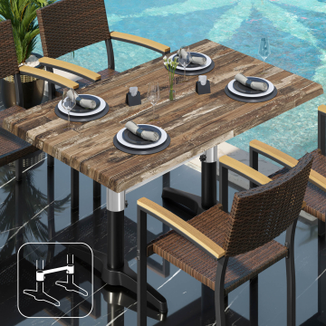 WBC | Bistro Außen Tisch | B: T: H:  120 x 70 x 78,5 cm | Vintage Old / Schwarz | Rechteckig | Verbinder