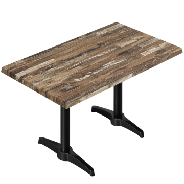 WBC | Bistro Außen Tisch | B: T: H:  120 x 70 x 78,5 cm | Vintage Old / Schwarz | Rechteckig | Zusatzgewicht