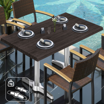 WBC | Bistro Außen Tisch | B: T: H:  120 x 70 x 78,5 cm | Wenge / Aluminium | Rechteckig | Zusatzgewicht