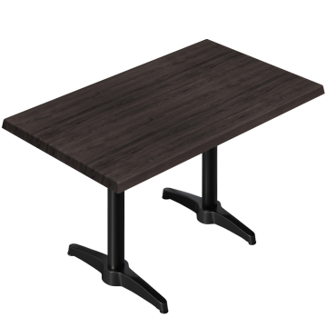 WBC | Bistro Außen Tisch | B: T: H:  120 x 70 x 78,5 cm | Wenge / Schwarz | Rechteckig | Zusatzgewicht