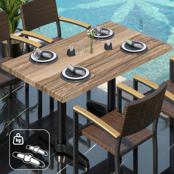WBC | Bistro Außen Tisch | B: T: H:  120 x 70 x 80,5 cm | Sheesham / Schwarz | Rechteckig | Zusatzgewicht
