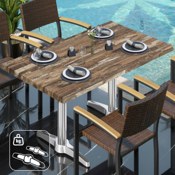 WBC | Bistro Außen Tisch | B: T: H:  120 x 70 x 80,5 cm | Vintage Old / Aluminium | Rechteckig | Zusatzgewicht