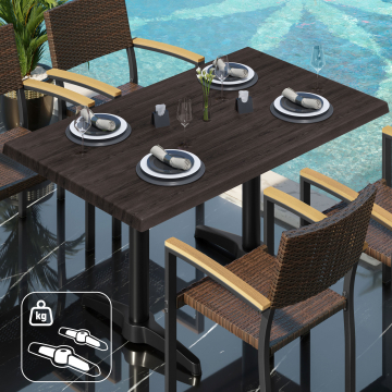 WBC | Bistro Außen Tisch | B: T: H:  120 x 70 x 80,5 cm | Wenge / Schwarz | Rechteckig | Zusatzgewicht
