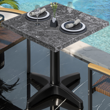 WBC | Bistro Außen Tisch | B:T:H 60 x 60 x 80,5 cm | Felsen / Schwarz | Quadratisch