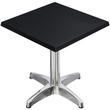 WBC | Bistro Außen Tisch | B:T:H 60 x 60 x 80,5 cm | Schwarz / Aluminium | Quadratisch