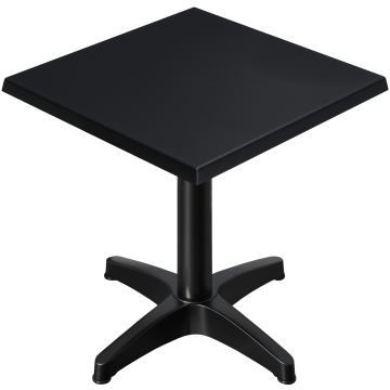 WBC | Bistro Außen Tisch | B:T:H 70 x 70 x 78,5 cm | Schwarz / Schwarz | Quadratisch