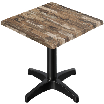 WBC | Bistro Außen Tisch | B:T:H 70 x 70 x 78,5 cm | Vintage Old / Schwarz | Quadratisch