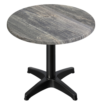WBC | Bistro Außen Tisch | Ø:H 60 x 78,5 cm | Rustikal Kiefer / Schwarz | Rund