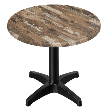 WBC | Bistro Außen Tisch | Ø:H 70 x 78,5 cm | Vintage Old / Schwarz | Rund