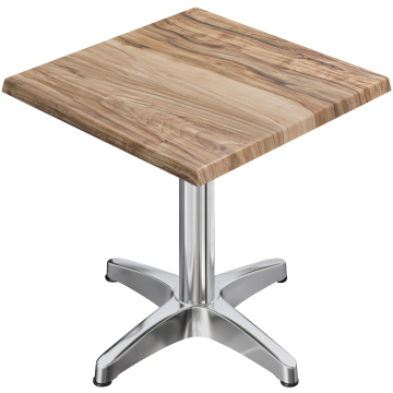WBC | Bistro Außen Tisch | B:T:H 60 x 60 x 80,5 cm | Sheesham / Aluminium | Quadratisch