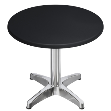 WBC | Bistro Außen Tisch | Ø:H 70 x 80,5 cm | Schwarz / Aluminium | Rund