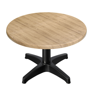 WBC | Mesa Werzalit baja | Ø:H 70 x 40 cm | Roble / Negro | Peso adicional