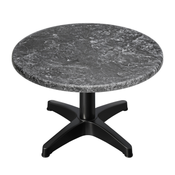 WBC | Mesa Werzalit baja | Ø:H 70 x 40 cm | Roca / Negro | Peso adicional