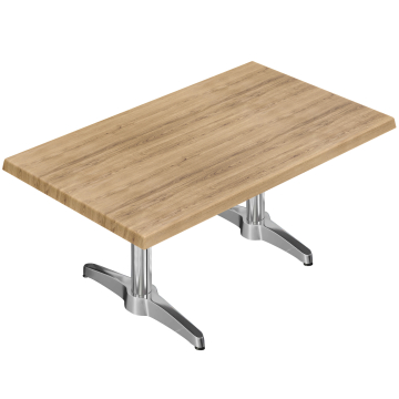 WBC | Table basse Werzalit | B: T: H:  120 x 70 x 40 cm | Chêne / Aluminium | Poids supplémentaire