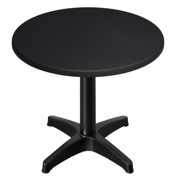 WBC | Werzalit Bistro Table | Ø:H 60 x 76 cm | Black / Czarny