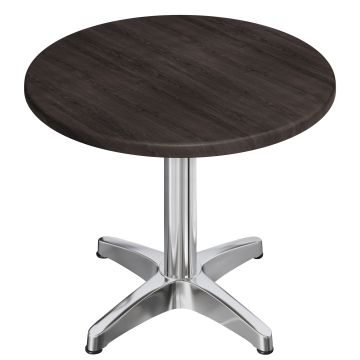 WBC | Werzalit Bistro Table | Ø:H 60 x 76 cm | Wenge / Aluminium