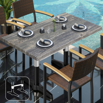 WBC | Werzalit Bistro Table | W: D: H: 120 x 70 x 76 cm | Rustic Pine / Black | Connector