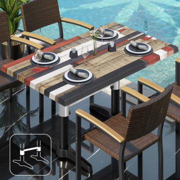 WBC | Werzalit Bistro Table | W: D: H: 120 x 70 x 76 cm | Vintage Coloured / Black | Connector