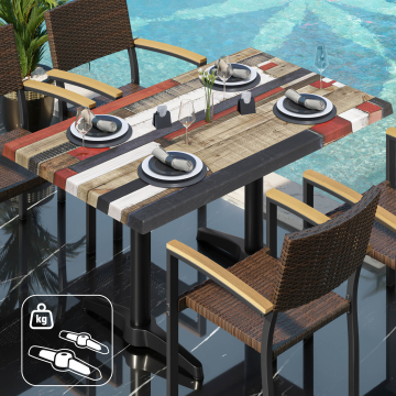 WBC | Werzalit Bistro Table | W: D: H: 120 x 70 x 76 cm | Vintage Coloured / Black | Dodatkowa waga