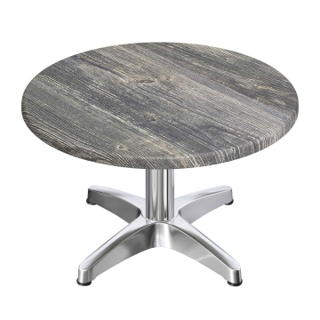 WBC | Werzalit loungebord | Ø:H 60 x 40 cm | Rustik fyr / Aluminium | Ekstra vægt