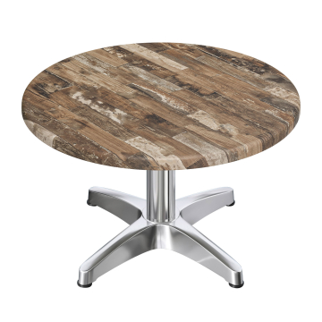 WBC | Werzalit Loungetafel | Ø:H 70 x 40 cm | Vintage Oud / Aluminium | Extra gewicht