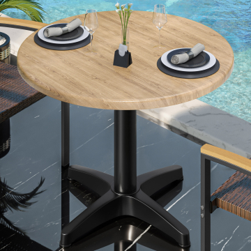 WBC | 31257 | Ø:H 70 x 78.5 cm | Oak / Black | Round