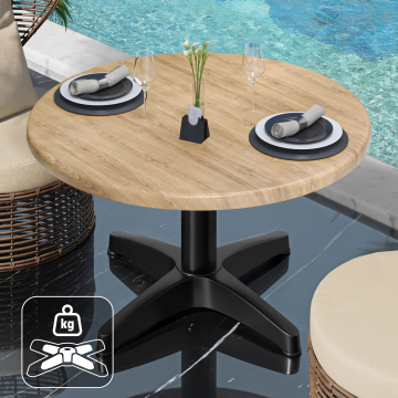 WBC | Werzalit Loungetafel | Ø:H 60 x 40 cm | Eiken / Zwart | Extra gewicht