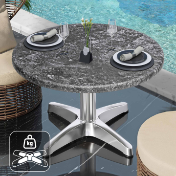 WBC | Werzalit Loungetafel | Ø:H 60 x 40 cm | Stenen / Aluminium | Extra gewicht