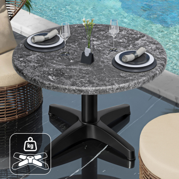 WBC | Werzalit Loungetafel | Ø:H 60 x 40 cm | Stenen / Zwart | Extra gewicht