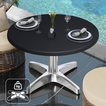 WBC | Werzalit Loungetafel | Ø:H 60 x 40 cm | Zwart / Aluminium | Extra gewicht