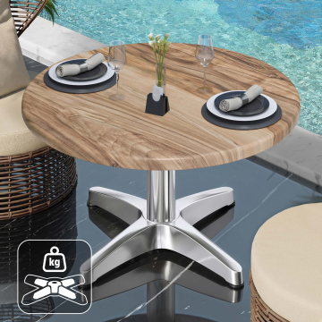 WBC | Werzalit Loungetafel | Ø:H 60 x 40 cm | Sheesham / Aluminium | Extra gewicht