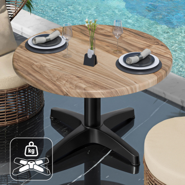 WBC | Werzalit Loungetafel | Ø:H 60 x 40 cm | Sheesham / Zwart | Extra gewicht