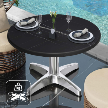WBC | Werzalit Loungetafel | Ø:H 60 x 40 cm | Zwart marmer / Aluminium | Extra gewicht