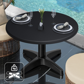 WBC | Werzalit Loungetafel | Ø:H 60 x 40 cm | Zwart / Zwart | Extra gewicht