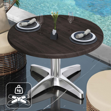 WBC | Werzalit Loungetafel | Ø:H 60 x 40 cm | Wenge / Aluminium | Extra gewicht