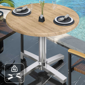 WBO | 31257 | Ø:Al 70 x 76 cm | Roble / Aluminio | Redondo | Peso adicional