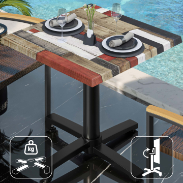 WBO | 31257 | An:Pr:Al 70 x 70 x 76 cm | Color vintage / negro | Cuadrado | Plegable + peso adicional