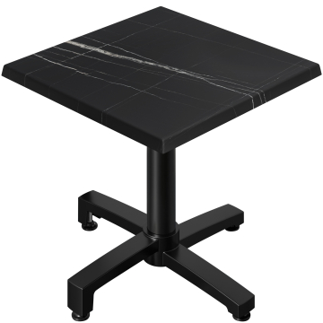 WBO | 31257 | B:D:H 60 x 60 x 76 cm | Zwart Marmer / Zwart | Vierkant