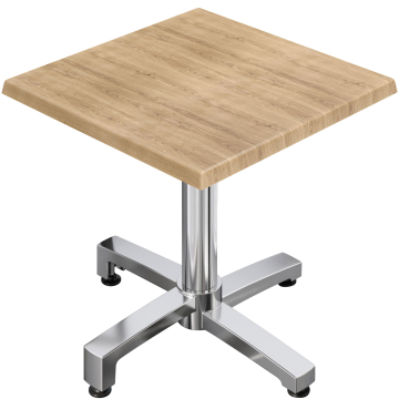 WBO | 31257 | B:D:H 70 x 70 x 76 cm | Eik/aluminium | Torget | Sammenleggbar + tilleggsvekt