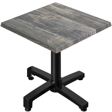 WBO | 31257 | B:D:H 70 x 70 x 76 cm | Rustiek grenen / zwart | Vierkant