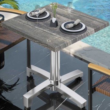 WBO | 31257 | B:D:H 70 x 70 x 76 cm | Rustikk furu/aluminium | Torget