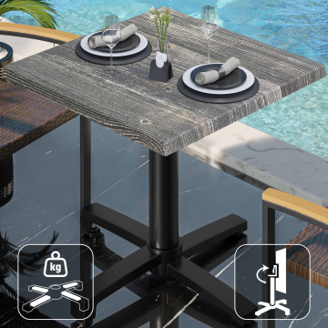 WBO | 31257 | B:D:H 70 x 70 x 76 cm | Rustikk Furu/Sort | Torget | Sammenleggbar + tilleggsvekt