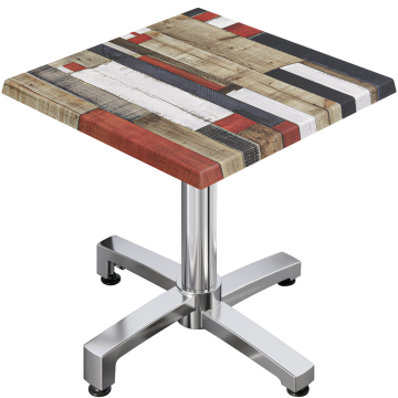WBO | 31257 | B:D:H 70 x 70 x 76 cm | Vintage Fargerike / Aluminium | Torget | Sammenleggbar + tilleggsvekt