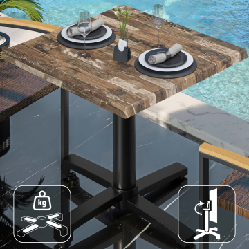 WBO | 31257 | B:D:H 70 x 70 x 76 cm | Vintage Gammal / Svart | Fyrkant | Hopfällbar + extra vikt