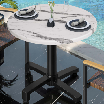 WBO | 31257 | Ø:H 60 x 76 cm | Marmo bianco / nero | Rotondo