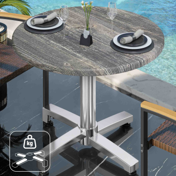 WBO | 31257 | Ø:H 60 x 76 cm | Pin rustique / aluminium | Rond | Poids supplémentaire