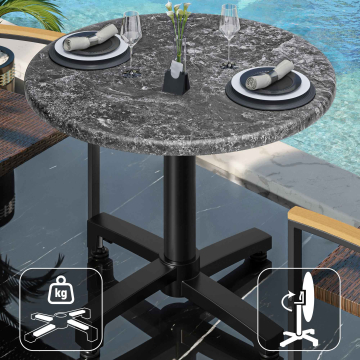 WBO | 31257 | Ø:H 60 x 76 cm | Roccia / Nero | Rotondo | Pieghevole + peso aggiuntivo